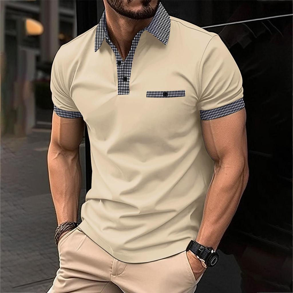 Abbigliamento Estivo da Uomo Polo a Maniche Corte con Stampa Digitale 3D Uomo Business Golf Polo Top