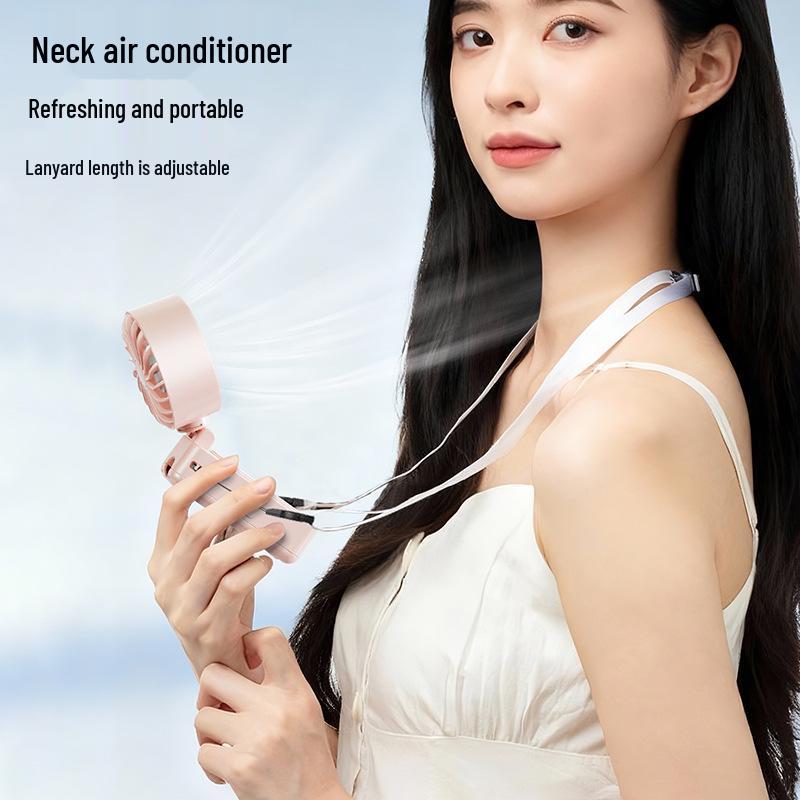 Portable Foldable USB Hanging & Handheld Cooling Fan with Ice Pack for Outdoor Use