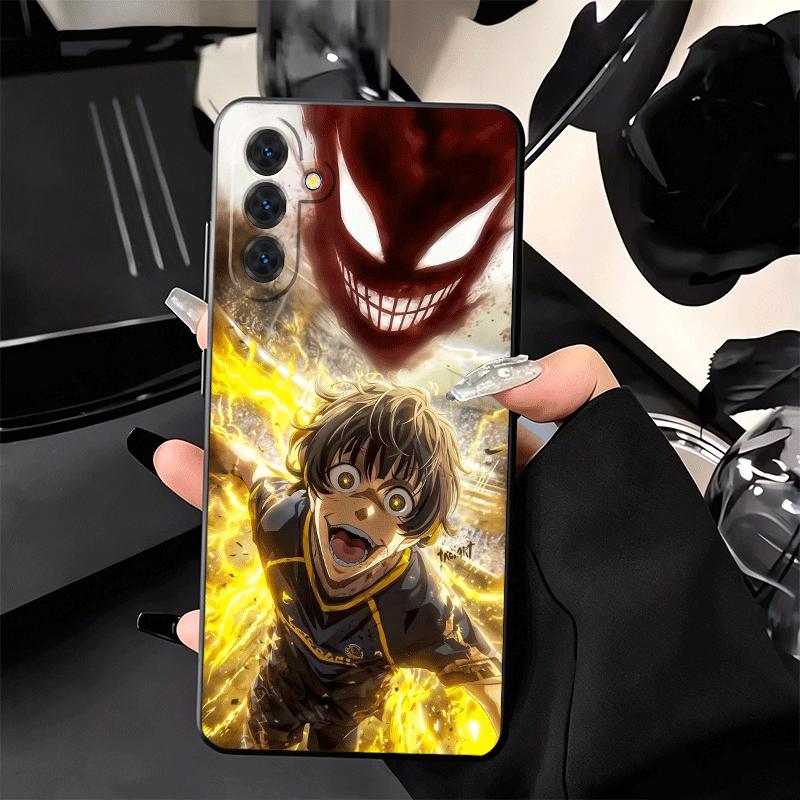 Soft Phone Case For Samsung A17 A37 A57 A16 A36 A56 A15 A35 A55 Blue L-Lock Bachira Meguru A14 A34 A54 A13 A33 A53 A27 A26 A25 A