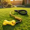 Heavy Duty Dog Pull Toys ETPU Bone Chew Toy, with Braided Rope, Foam Handle, Interactive Tug of War Pet Teeth Cleaning for Medium Large Breed