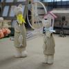 2pcs Modern Cat Figurines Ceramic Miniatures Sculpture Creative Animal Art Statues  Prop