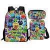 Geometry Dash Student Backpack 3-Piece Set, Geometry Dash Backpack, Shoulder Bag, Pen Bag