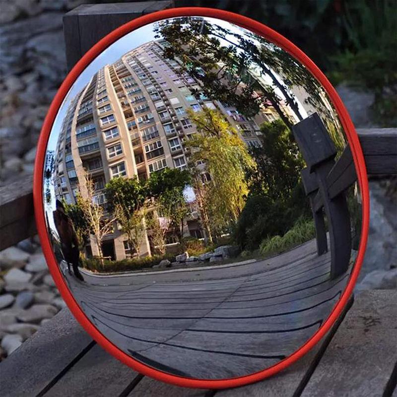 Convex Mirror Outdoor 17.72 Inch Road Safety Convex Mirror Adjustable Parking Garage Round Convex Traffic Mirror Fish Eye Mirror