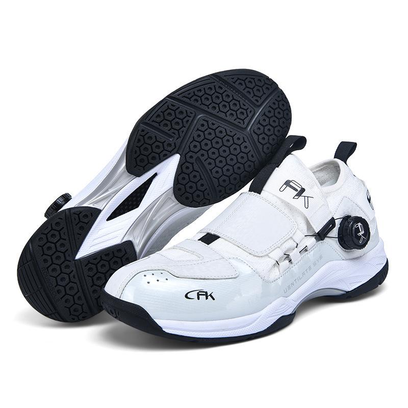 

Professional badminton shoes rotating button men s and women s ultra-light non-slip shock-absorbing tennis shoes lace-up-free sports 46
