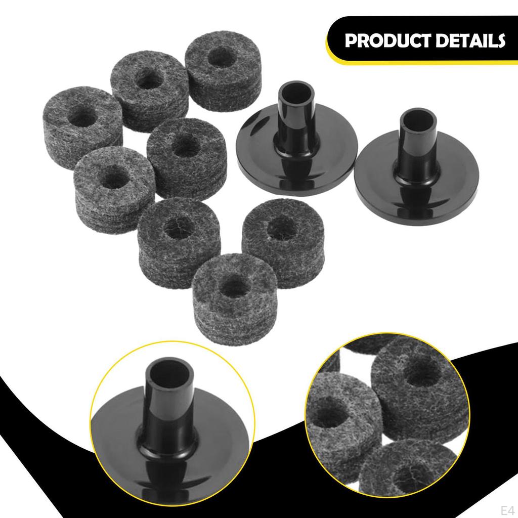 10 Pieces Cymbal Accessories Parts Drum Sleeves Cymbals Stand Pads for Show