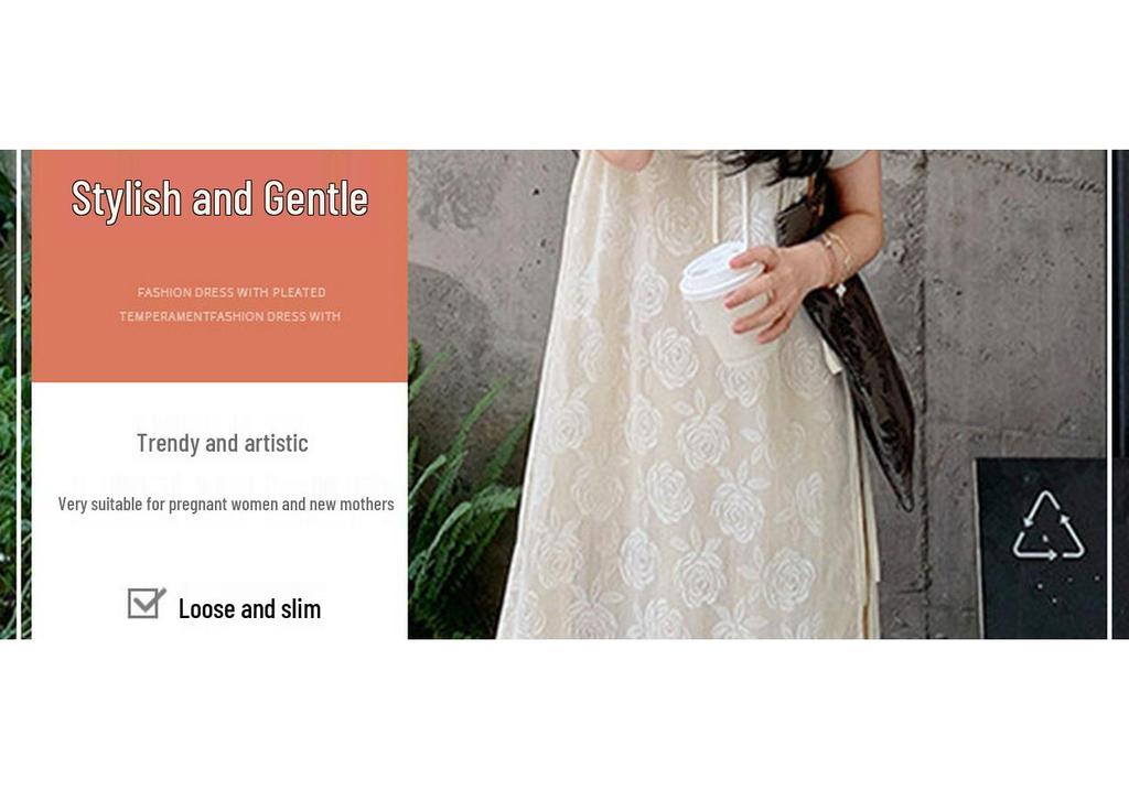 2026 Summer Maternity Blouse Dress: Fresh Embroidered, Chinese-Style, Light National Layered Two-Piece Set
