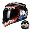 Motorcycle Helmet Male and Female Can Be Bluetooth Motorcycle Venom Full Helmet Breathable Full Coverage All Seasons Day and Night