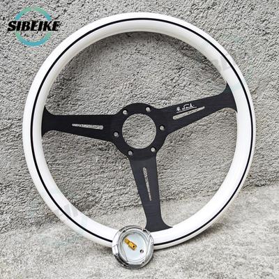 JDM Evrensel 14 inç Beyaz Direksiyon Klasik Yarış Spor Direksiyon Araba Aksesuarları