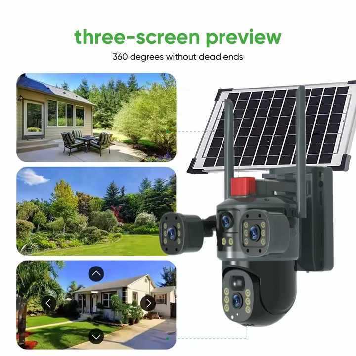 HD 360° Panoramic Solar-Powered Outdoor Camera with Low Energy Bullet and Dome Options