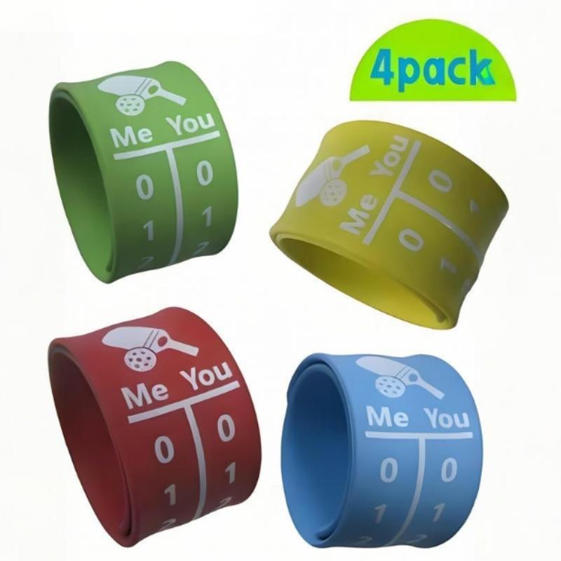 4Pcs Pickleball Scorekeeper Wristbands Quick-Score Playback Design Adjustable Grip Compatible With Pickleball Table Tennis