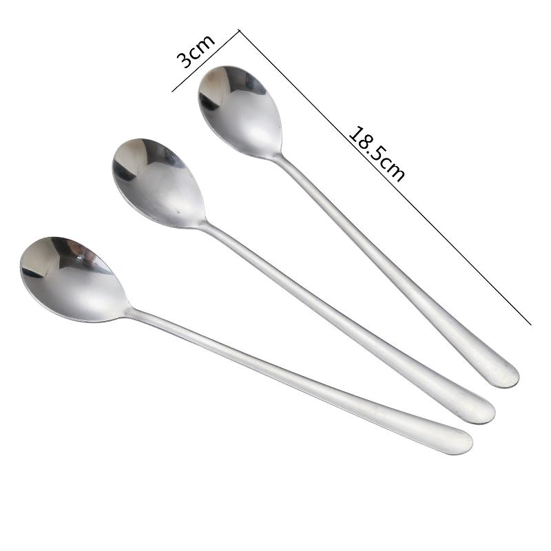 1Pcs Stainless Steel Long-Handled Ice Teaspoon, Coffee Spoon, Ice Cream Stirring Spoon, Dishwasher Safe, Kitchen Accessories