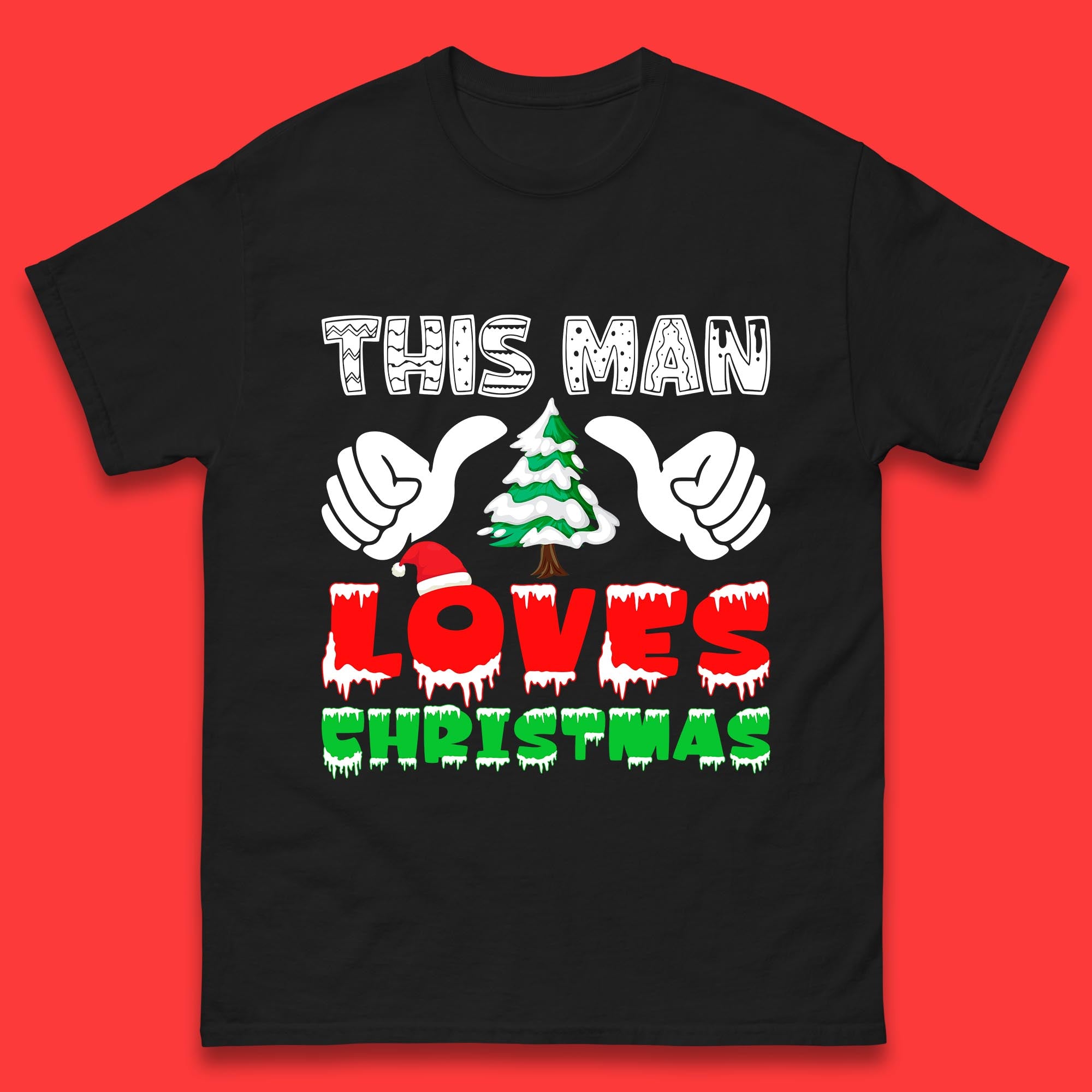 Christmas Mens T Shirt Womens Tops Tees This Man Loves Christmas Top M