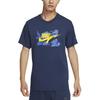 Club Logo Print Soft Comfortable Crew Neck Short Sleeve T-Shirt Men Tops Dark-Navy FZ5420-410