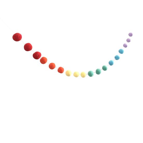 Nordic Style Colorful Pom Pom Ball Hanging Garland Birthday Party Nursery Decor