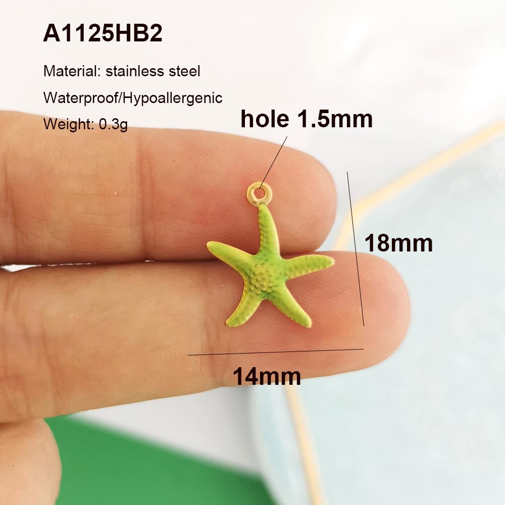 2pcs/lot Pendant Charm Fish Ocean Shark Starfish Lobster Coral Necklace Earring Stainless Steel Gold PVD Red