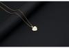 Gold Shell Pendant Necklace with English Alphabet - European & American Trend In Titanium Steel Chain