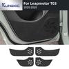 Door Anti-kick Pad Leather Carbon Mat Trim For Leapmotor T03     2024 2025 LHD RHD Car Accessories