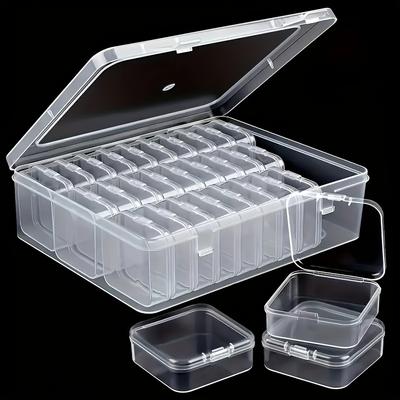 30 Grid Clear Plastic Storage Box with Mini Storage Container - Suitable for Beads, Jewelry and Handicrafts - Durable Home Finishing Solution