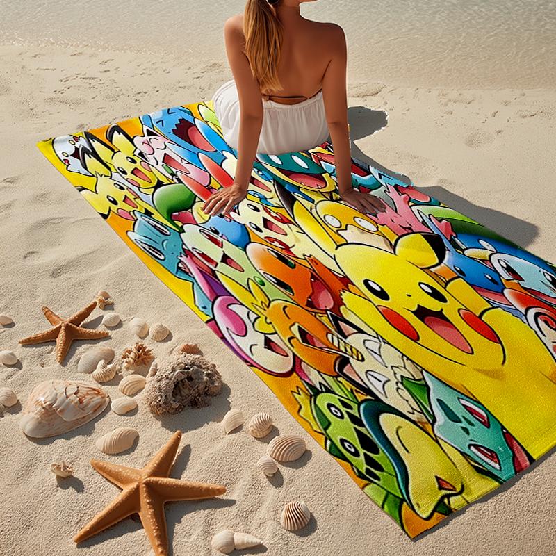 Pika And Friends In Spring Beach Towel, Super Soft Microfiber, Gift for Her/Him, Birthday, for Pool, Beach, Travel, Home Decor Fan gifts