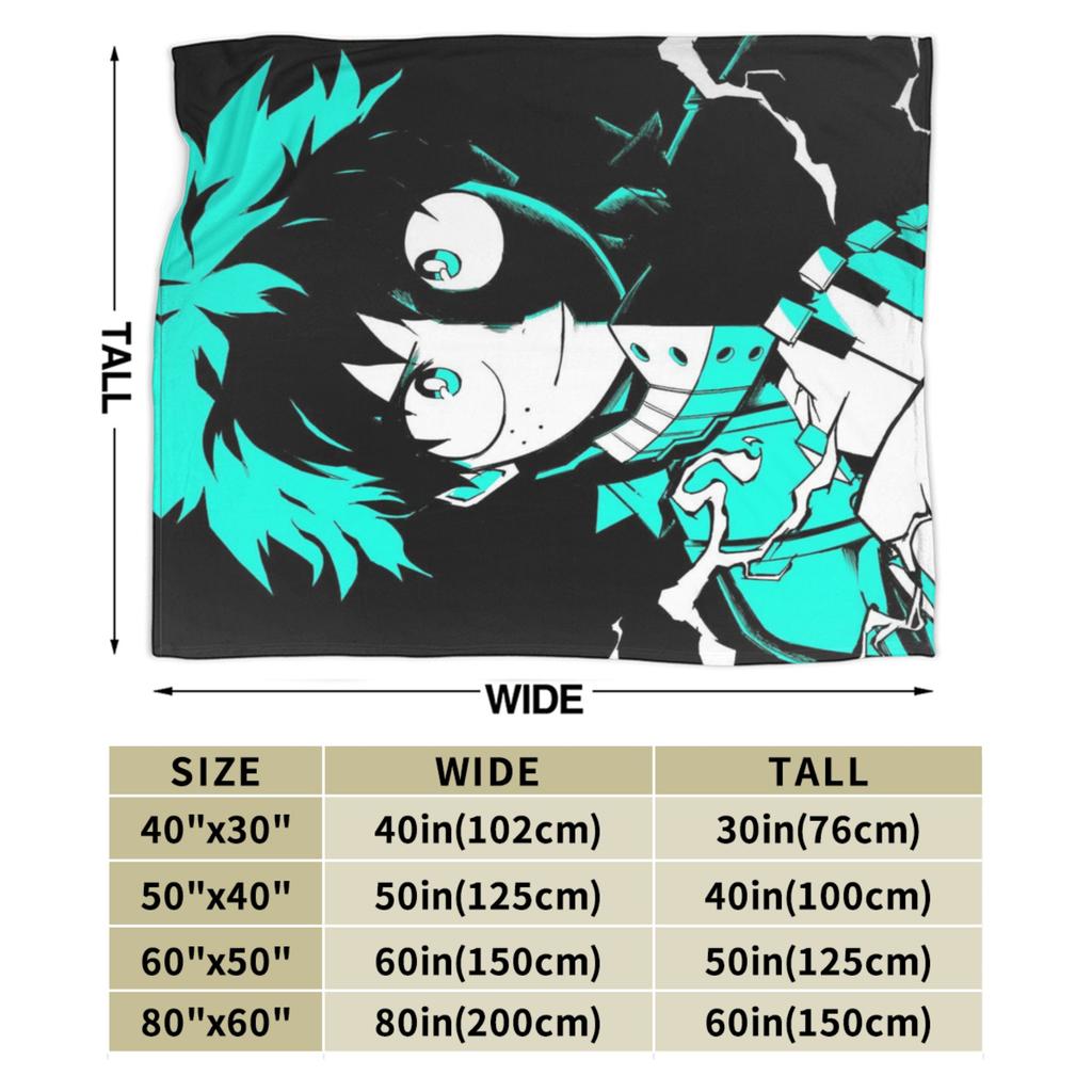 Izuku Midoriya Knitted Blanket Fleece Boku No My Hero Academia Anime Warm Throw Blankets for Bedroom Sofa Bedroom Quilt