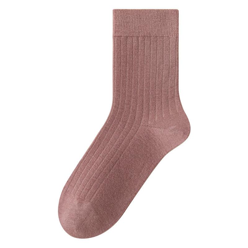 Women's Woolen Warm Mid-leg Socks for Autumn, Anti-odor Vintage Striped Stockings for Autumn and Winter