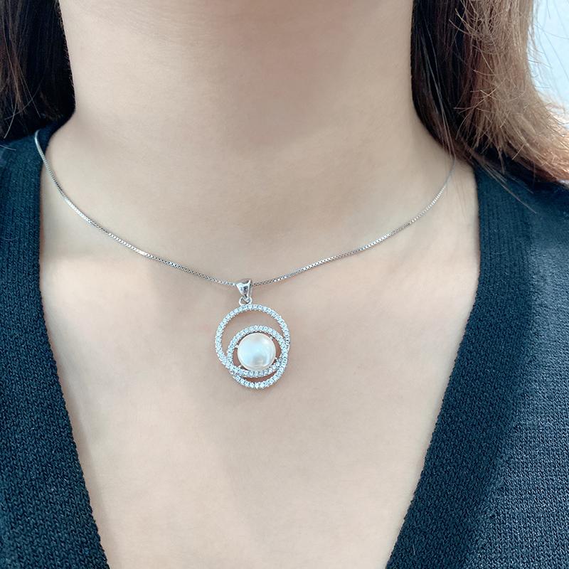 

Европа и Соединенные Штаты новый кулон S925 стерлингового серебра жемчужное ожерелье ювелирные изделия мода креативный комплект из двух частей оптовая продажа 45cm