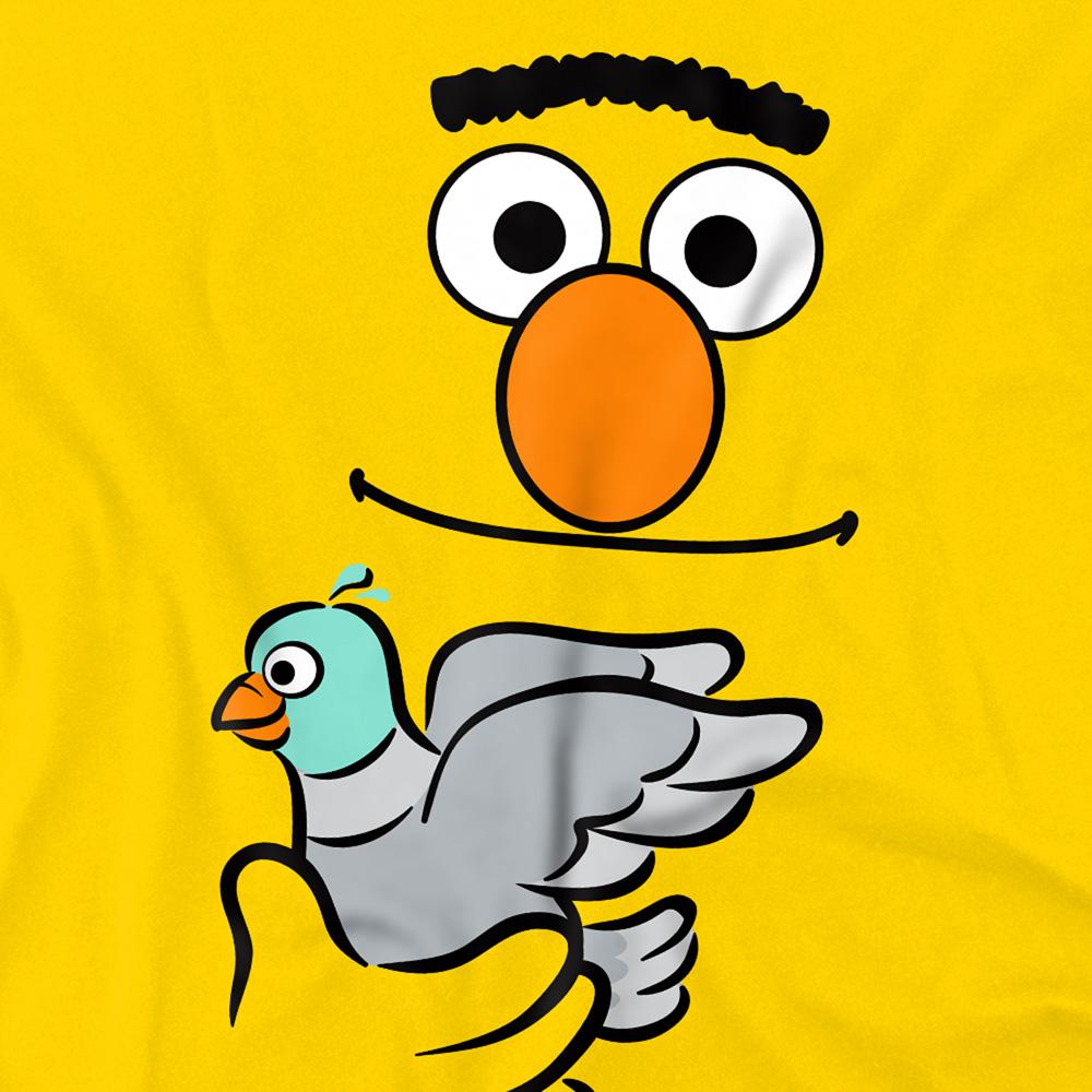 Sesame Street Unisex Adult Holding Pigeon Bert T-Shirt
