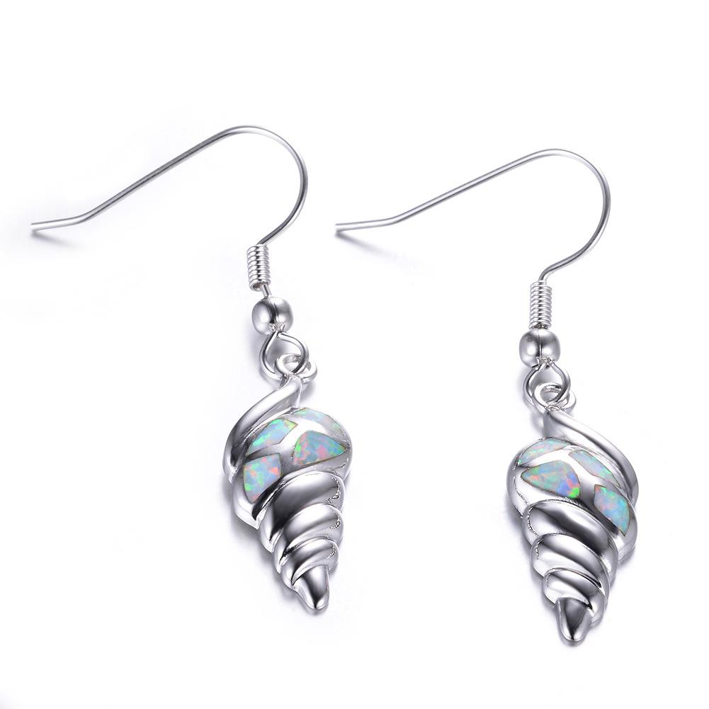 New Fashionable Personalized Black Gold Blue Conch Earrings Versatile Earrings