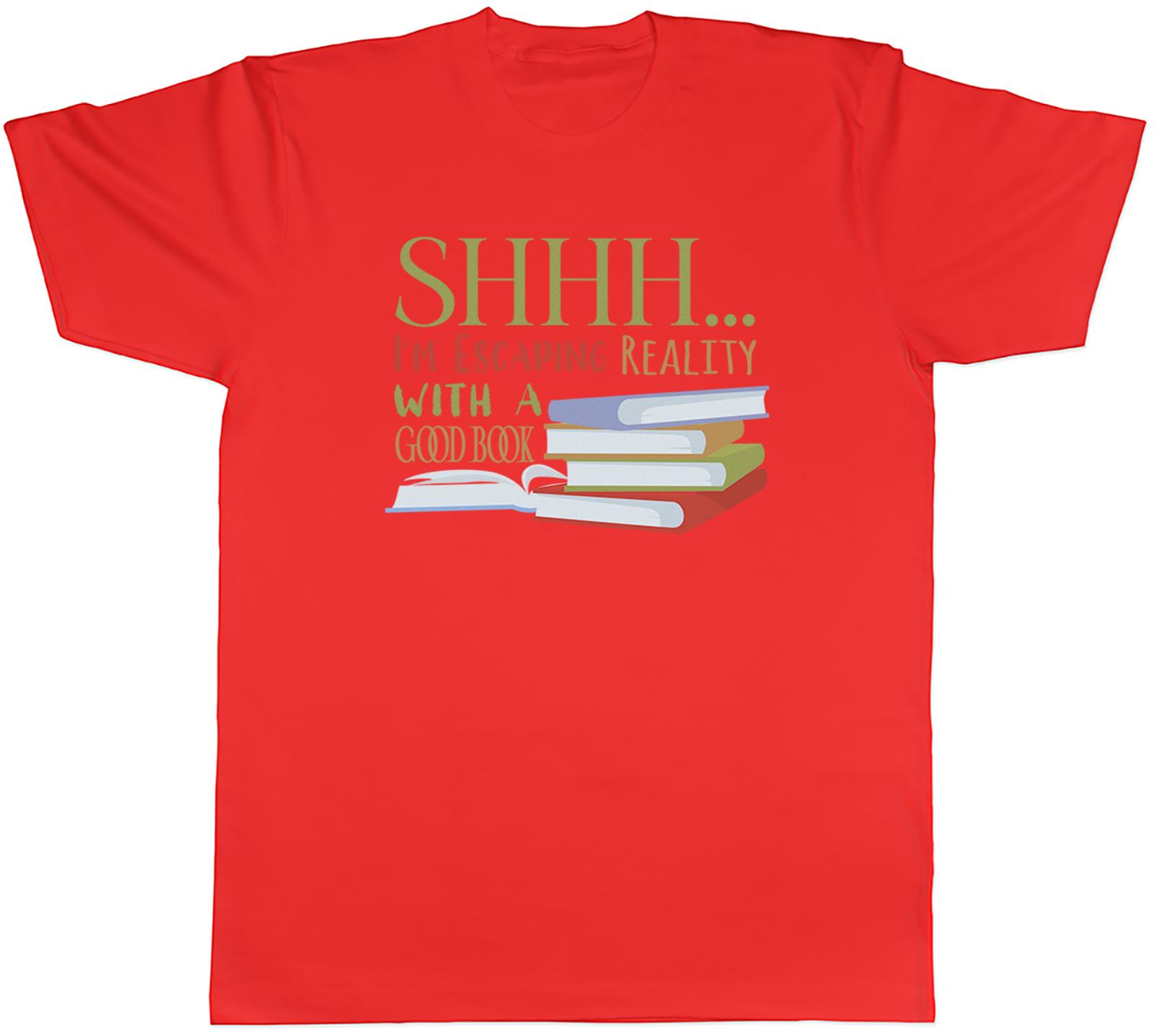 Book Lover Unisexs TShirt Shhh Escaping Reality with a Good Book Tee Gift S