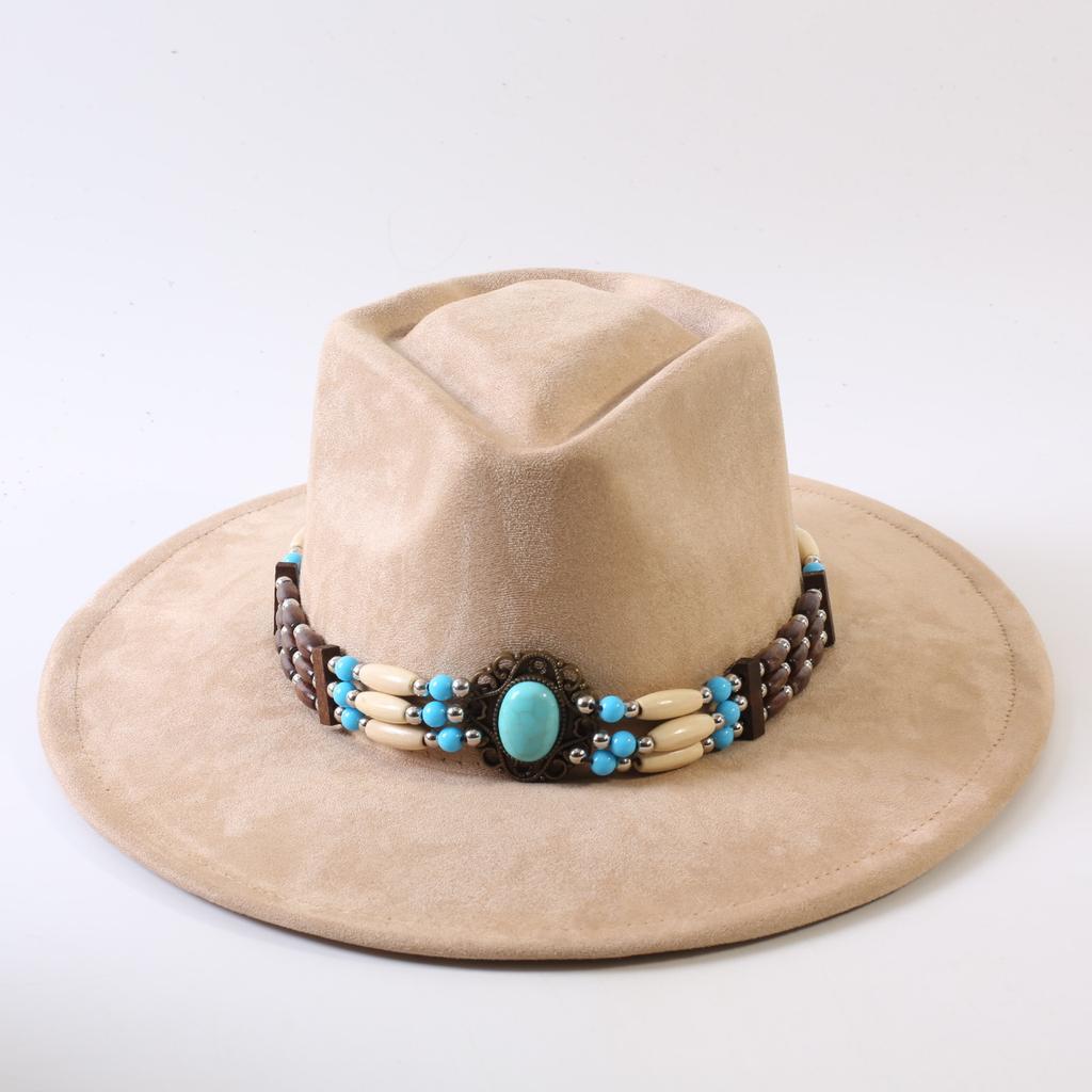 Beliebter europäischer und amerikanischer Stil Wildleder-Zylinderhut mit breiter Krempe, klassischer Mode-Western-Cowboyhut für Herren und Damen