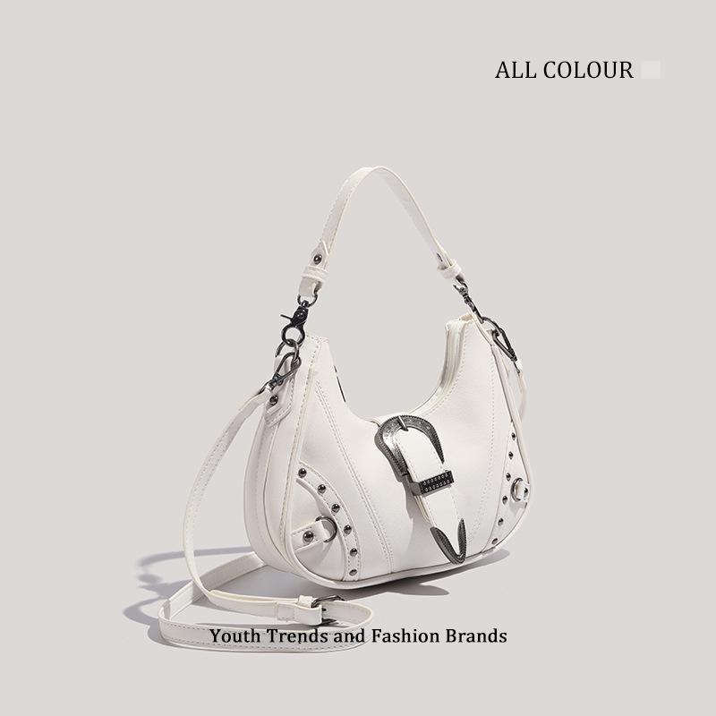 Niche Retro Made Old Silver Belt Buckle Underarm Shoulder Bag New Millennium Commuter Locomotive Oblique