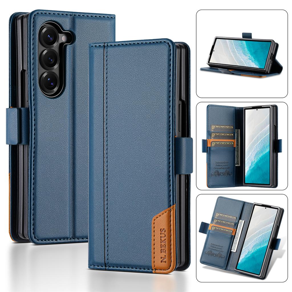 Luxury Leather Wallet Cover for Samsung Galaxy Z Fold 7 6 5 4 3 5G 2025 Flip Case Magnetic Book Business ZFold6 Fold7 RFID Case