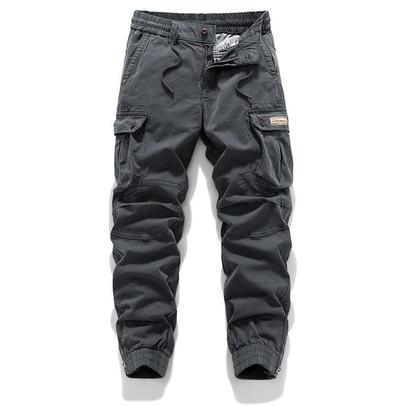 Overalls Men's Trendy Spring and Autumn Casual Pants Dirt-resistant and Wear-resistant Trousers Multi-pocket Large-size Loose Working Pants Cotton