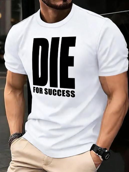 SpringSummer Y2K Die for Success Pattern Printed Cotton Loose Short Sleeve Round Neck Mens and Womens Casual Fashion Tshirt
