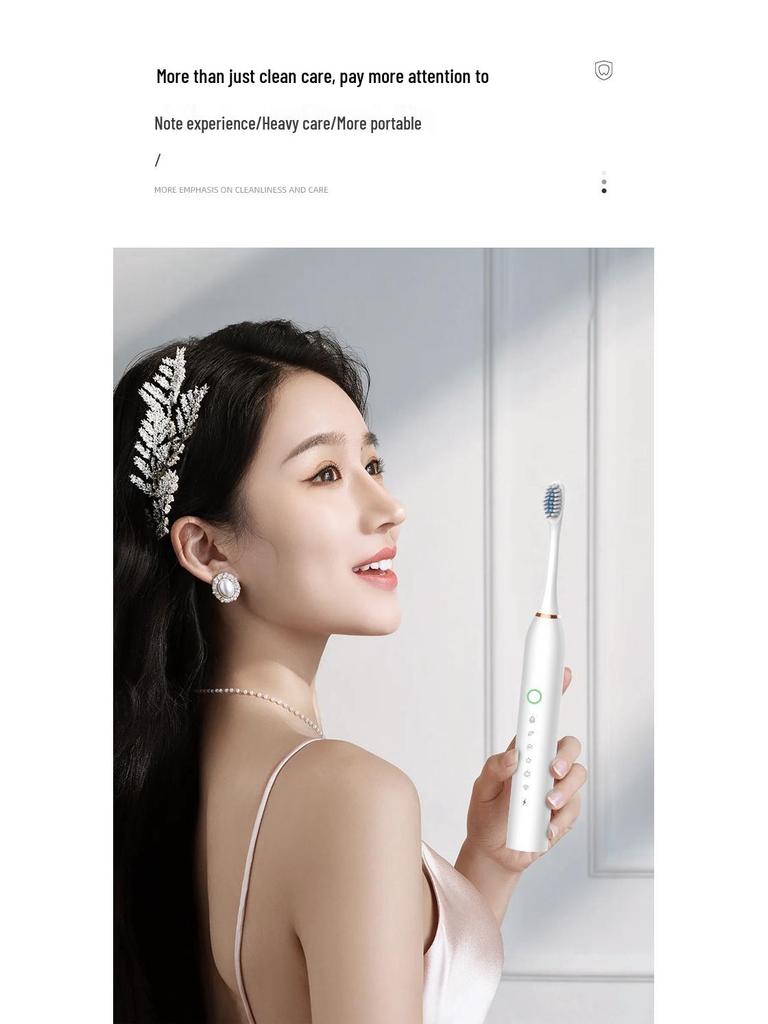 Rechargeable Waterproof Ultrasonic Electric Toothbrush with Soft Bristles for Adults & Children