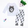 Kids' Spring & Autumn Set: White Monster Long Sleeve & Pants (2-Piece)