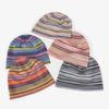 Soft Breathable Beanie Hats Striped Patterned Openwork Breathable Knit Hat for Outdoor Summer Vacations
