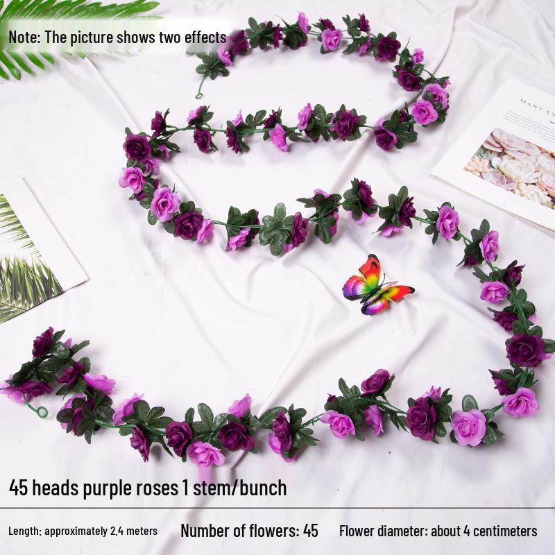 Artificial Rose Vine Floral Ceiling Decor