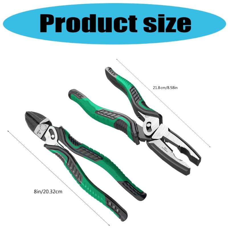Multipurpose Steel Pliers 8.5Inch Eccentric Wire Cutter Hand Tool for Household Repairs and Industrial Applications