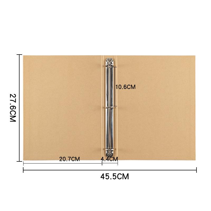 Elegantes Retro-Album aus Kraftpapier: Verdickter 3- oder 4-Ringordner, Anpassbares Logo, Austauschbare Seiten