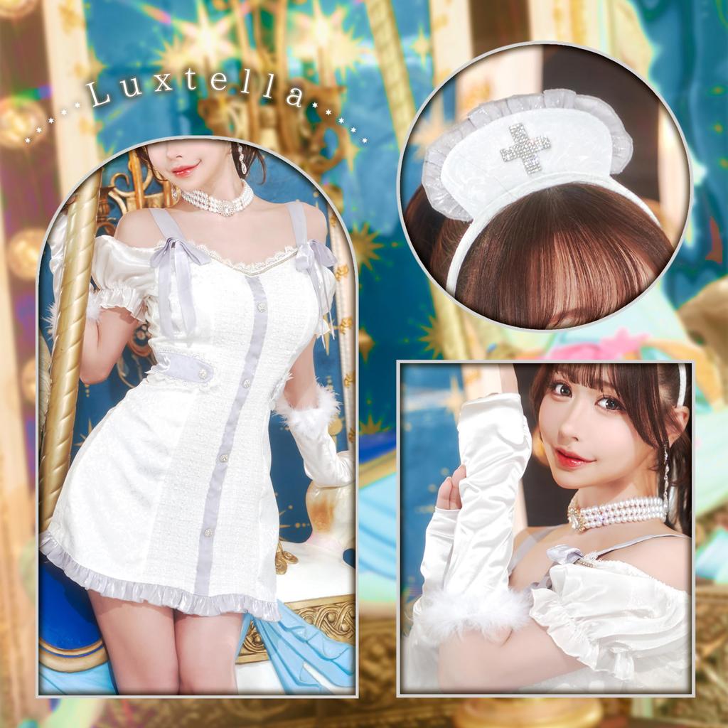 Luxterra Cosplay Halloween Ecru Nurse White [Clear Stone] Women's