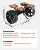 Kayak Cart, 136.1 Kg Load Capacity, Foldable Kayak Trolley with 25.4 Cm Solid Rubber Tires & 1 Ratchet Strap, Paddle Board Trolley for Carrying