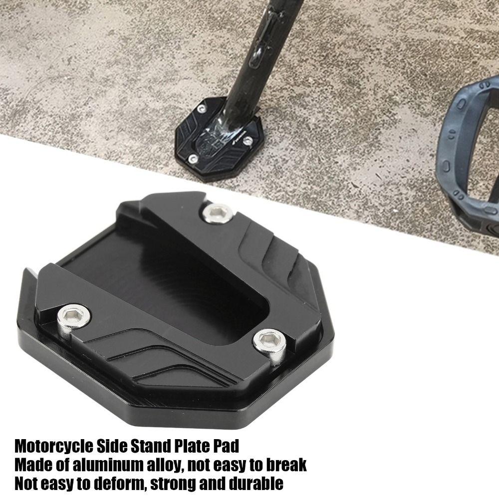 Aluminium Alloy Motorcycle Side Stand Plate High Strength Black Support Plate Universal Anti-Skid Kickstand Extender Parking