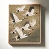 Salbeigrün Gold Japandi Kunstdruck Fliegende Vögel Wandkunst Abstrakte Sonnenkunst Wohnzimmerdeko Japanische Wandkunst Schlafzimmerdeko Geschenk