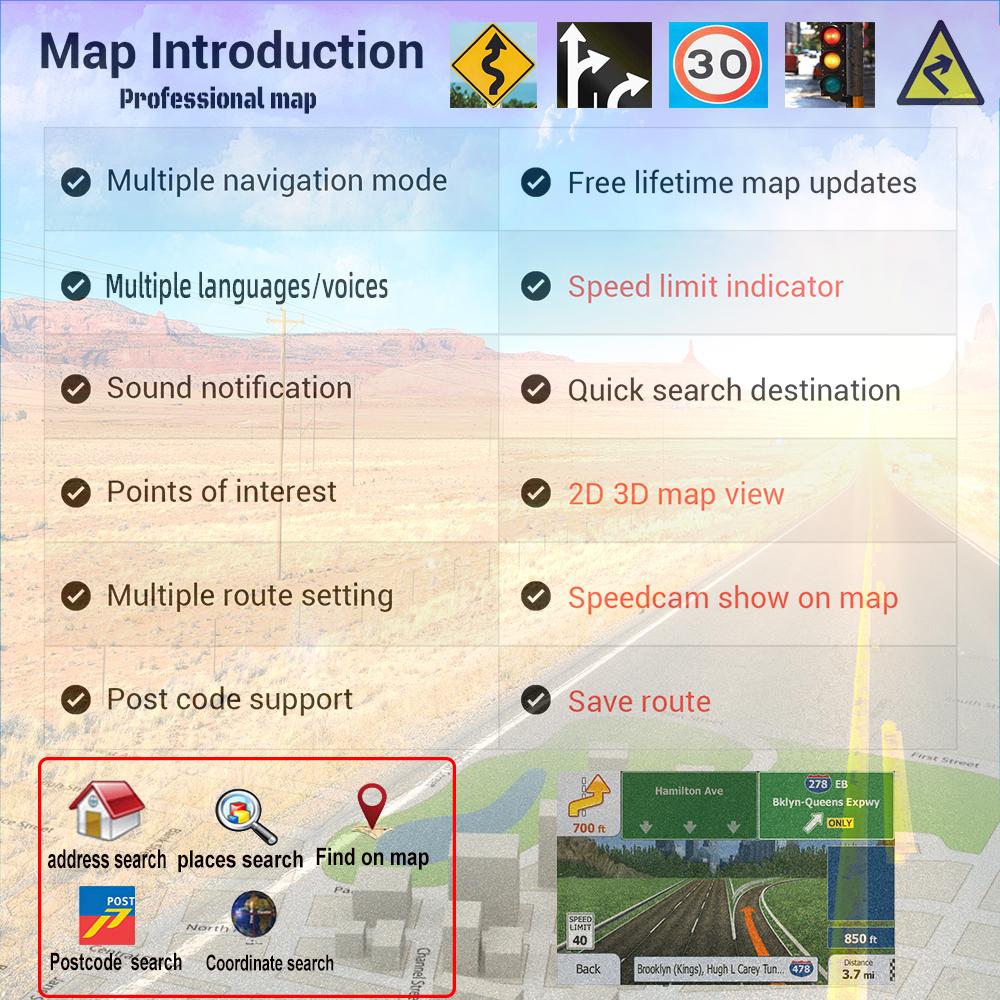 9 Inch Gps Navigation for Car Truck  Large  Screen  Accessories Tools HD Capacitive  Navigator 2024 Free Update Europe Map 8GB