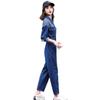 Denim Tooling Jumpsuit Women's Spring and Autumn New Splicing Plaid Design Sense Fashion Popular Jumpsuit