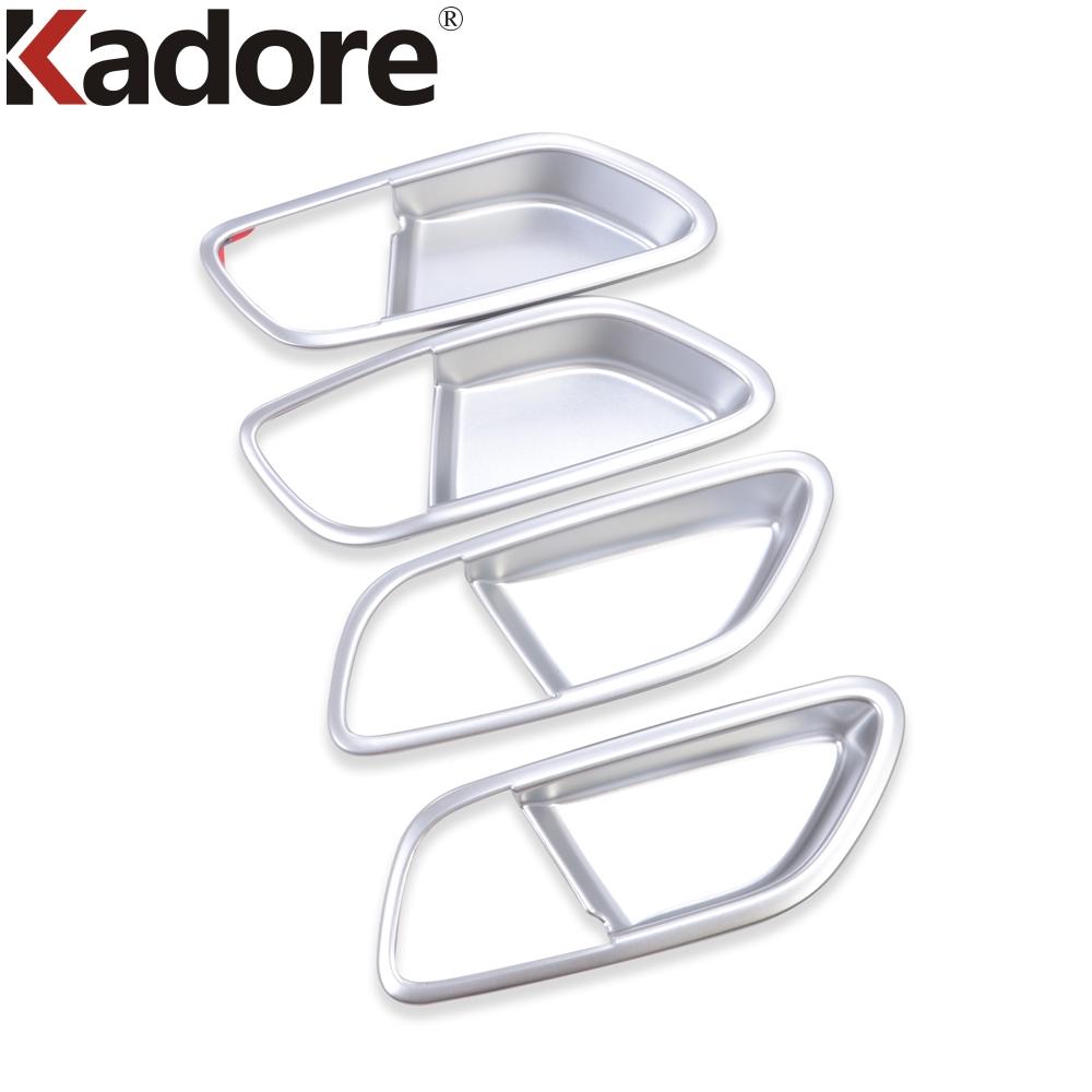 For Kia Rio 4 X-line 2018  Carbon Fiber Car ide Inner Door Handle Bowl Cover Trim Interior Mouldings Accessories