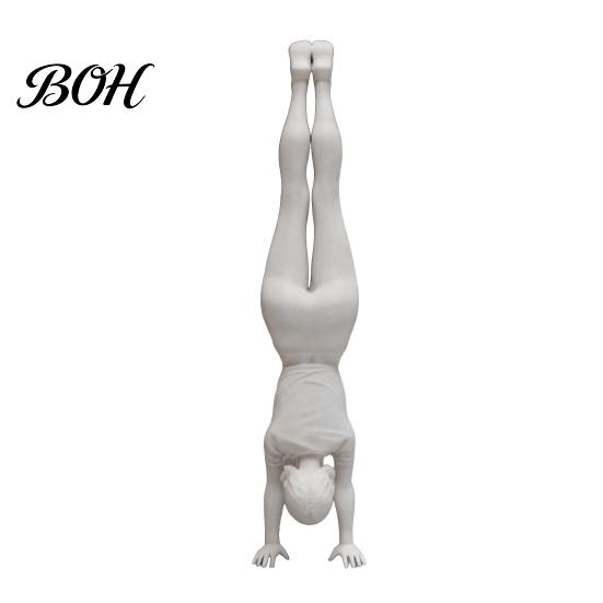 Sporty Girl Statue Inverted Figurine, 3D Printed Athlete Statue, White Sculpture for Home Table Shelf Decor Minimalist Art Piece