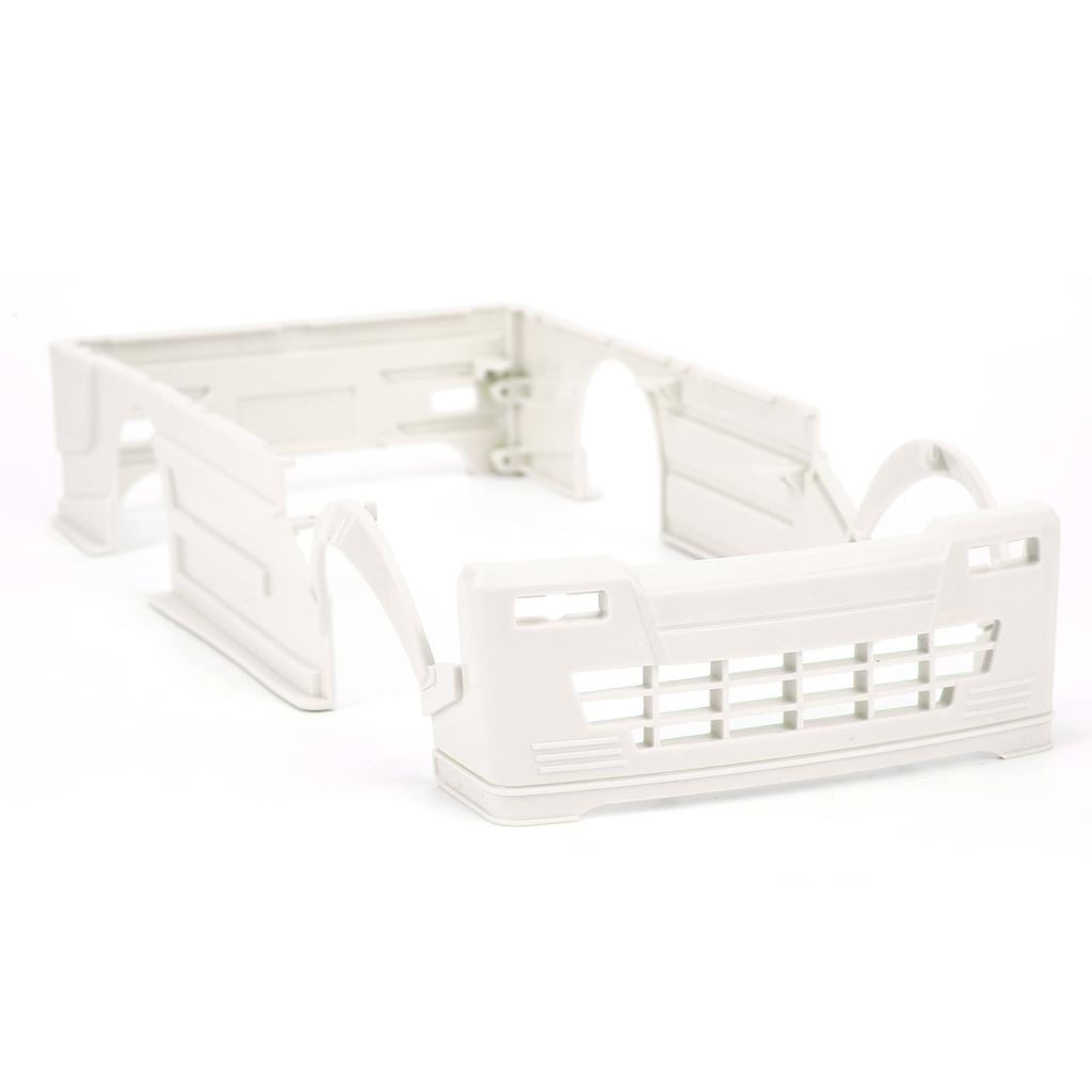 RC Wide Body Kit Large Surrounding Cover LED Light Modification Kits for WPL D12 RC Truck WhiteRed