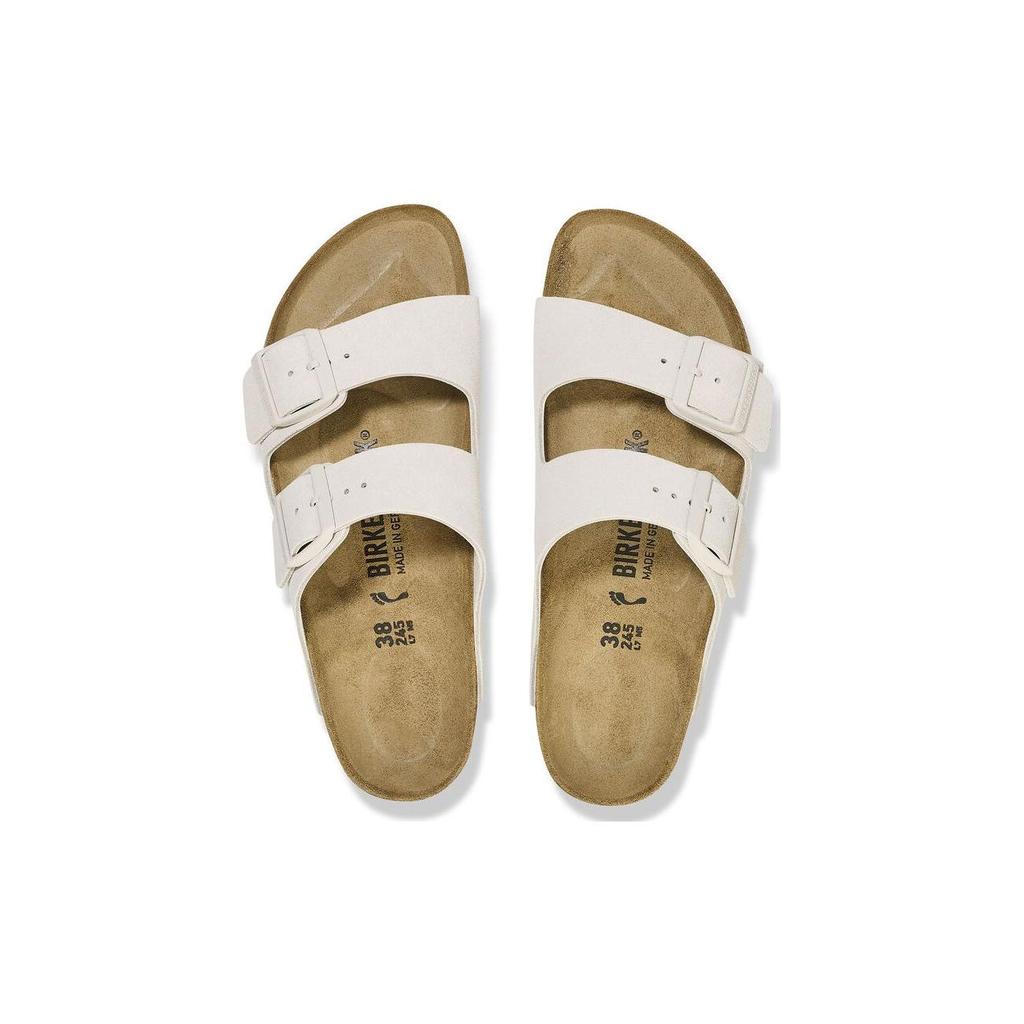 Birkenstock Suede Comfortable Round Toe Versatile Height Increasing Thick Sole Buckle Slide Sandals Unisex Sandals Beige 1026817